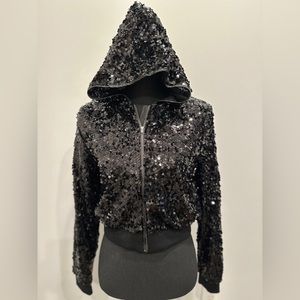 NWT H&M Black Sequence bomber jacket, fully lined